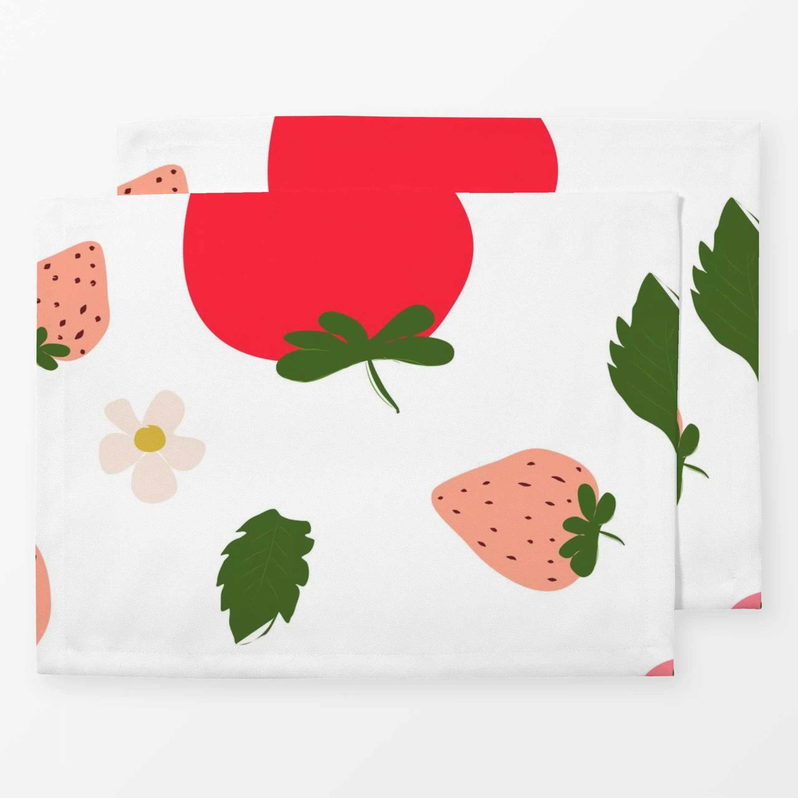 Tischset Erdbeerliebe - Küche, Essen & Trinken, Anlässe, Früchte, Ostern - von „Heyduda"; Frucht, Blatt, Garten, Erdbeeren, ...