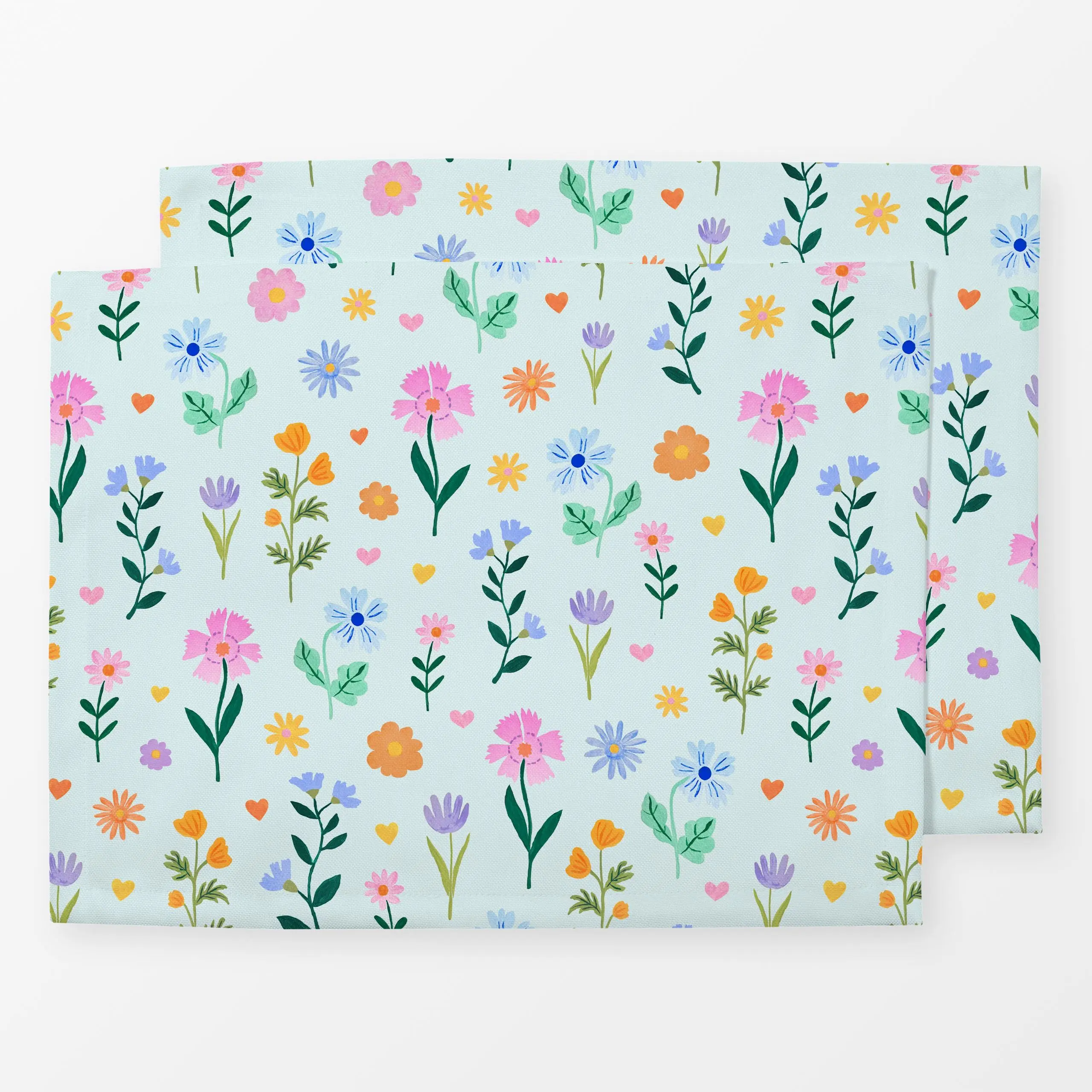 Tischset Floral Fantasy Pattern blue - Blumen & Florales, Frühling, Pflanzen & Botanik - von „Karen Menzenbach"; Muster, Blu...