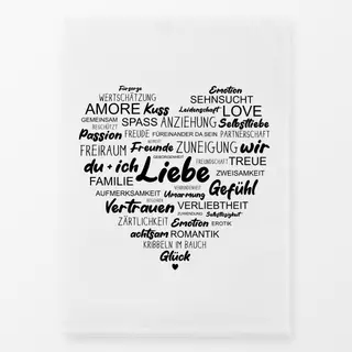 Geschirrtuch Liebe Typografie Herz