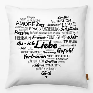 Kissen Liebe Typografie Herz