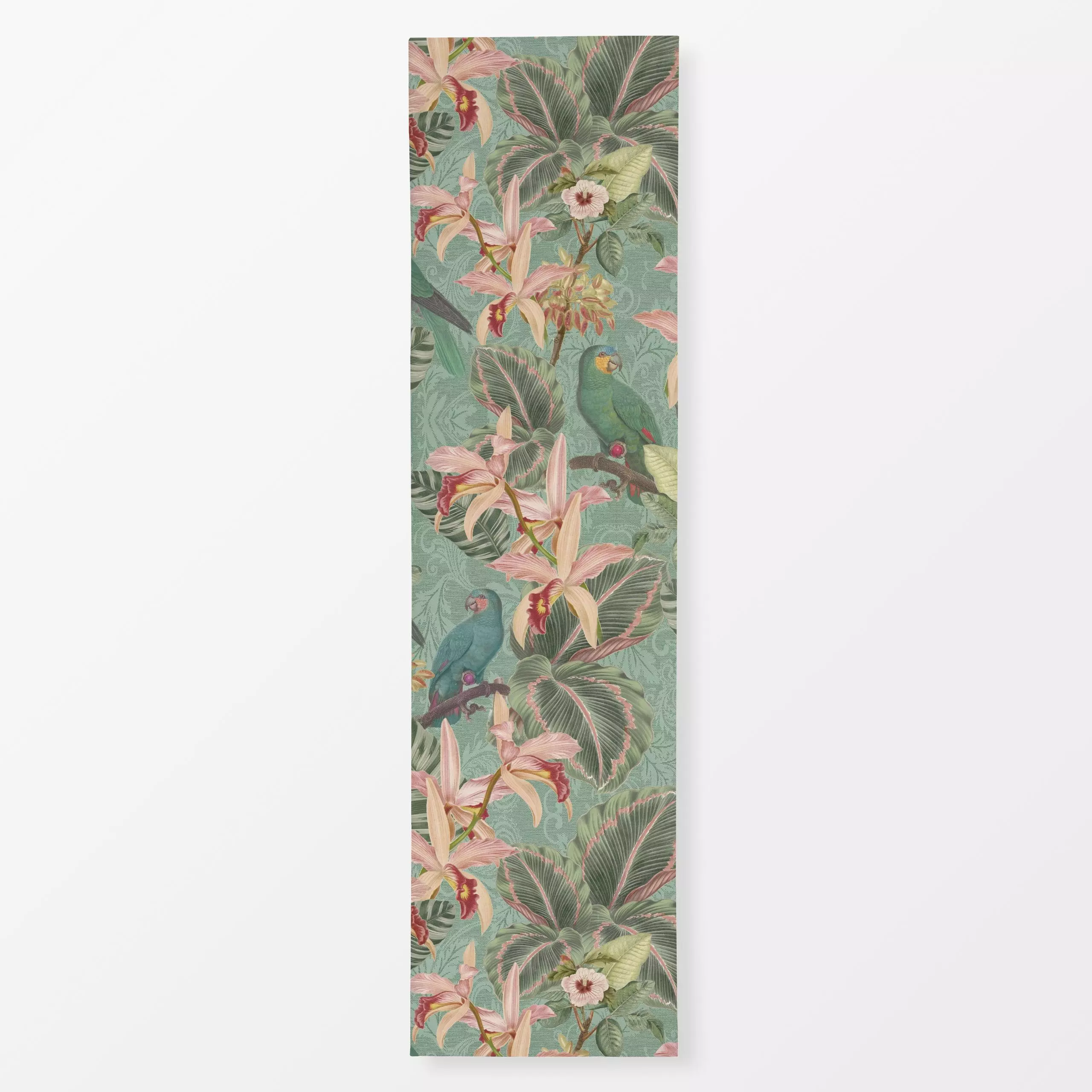 Tischläufer Dschungel Tropenvogeln Turkis - Blumen & Florales, Tiere - von „Bloomery Decor"; Papagei, exotisch, Botanisch, v...