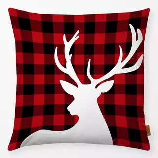 Kissen Christmas Deer Red Checked