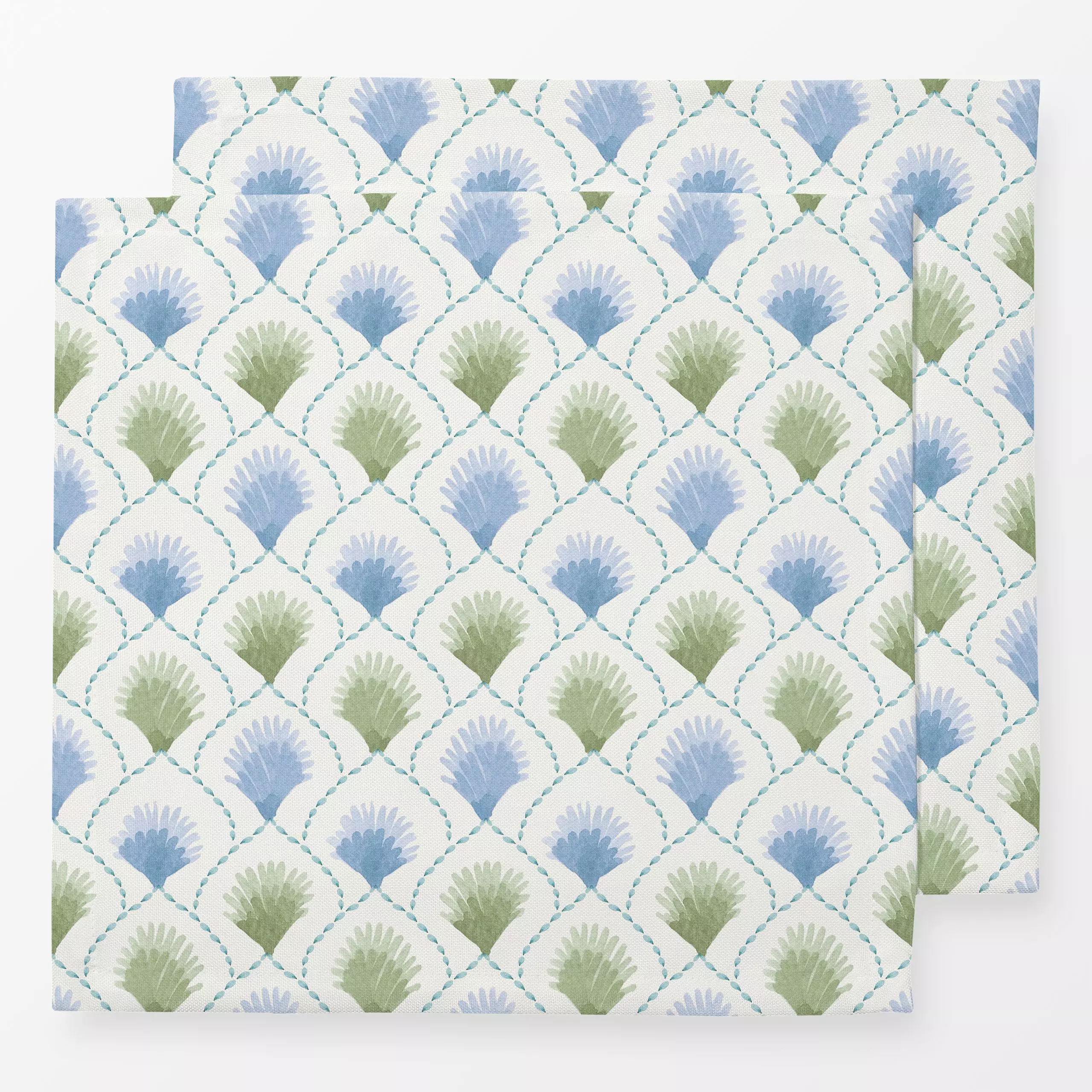 Servietten Vintage Scallops Aquarell 1 - Symbole & Muster - von „Bloomery Decor"; Aquarell, landhaus, maritim, Farmhouse, co...