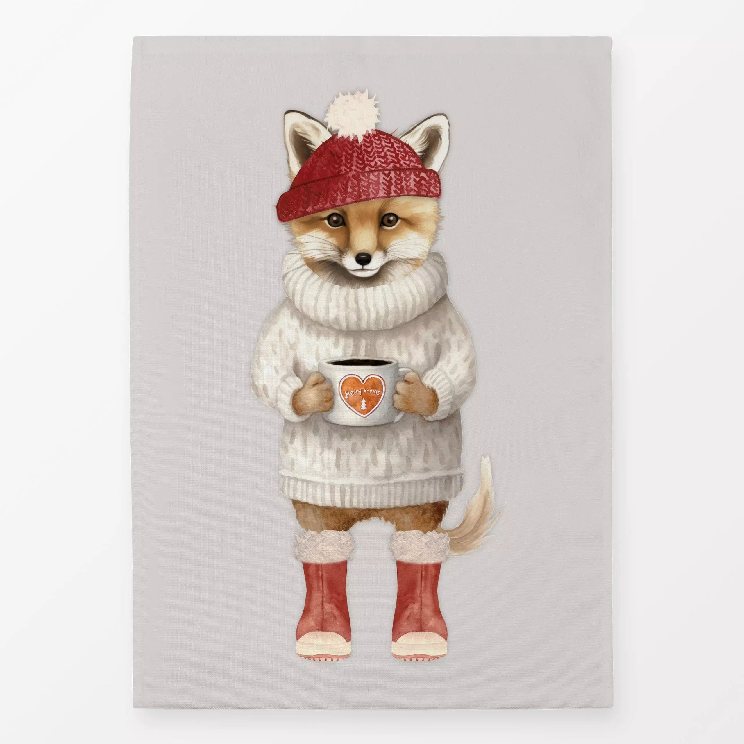 Geschirrtücher Winter Party - Fashion Fuchs - Tiere, Weihnachten - von „Monika Strigel"; Fuchs, Lustig, spruch, Humor, Teeta...