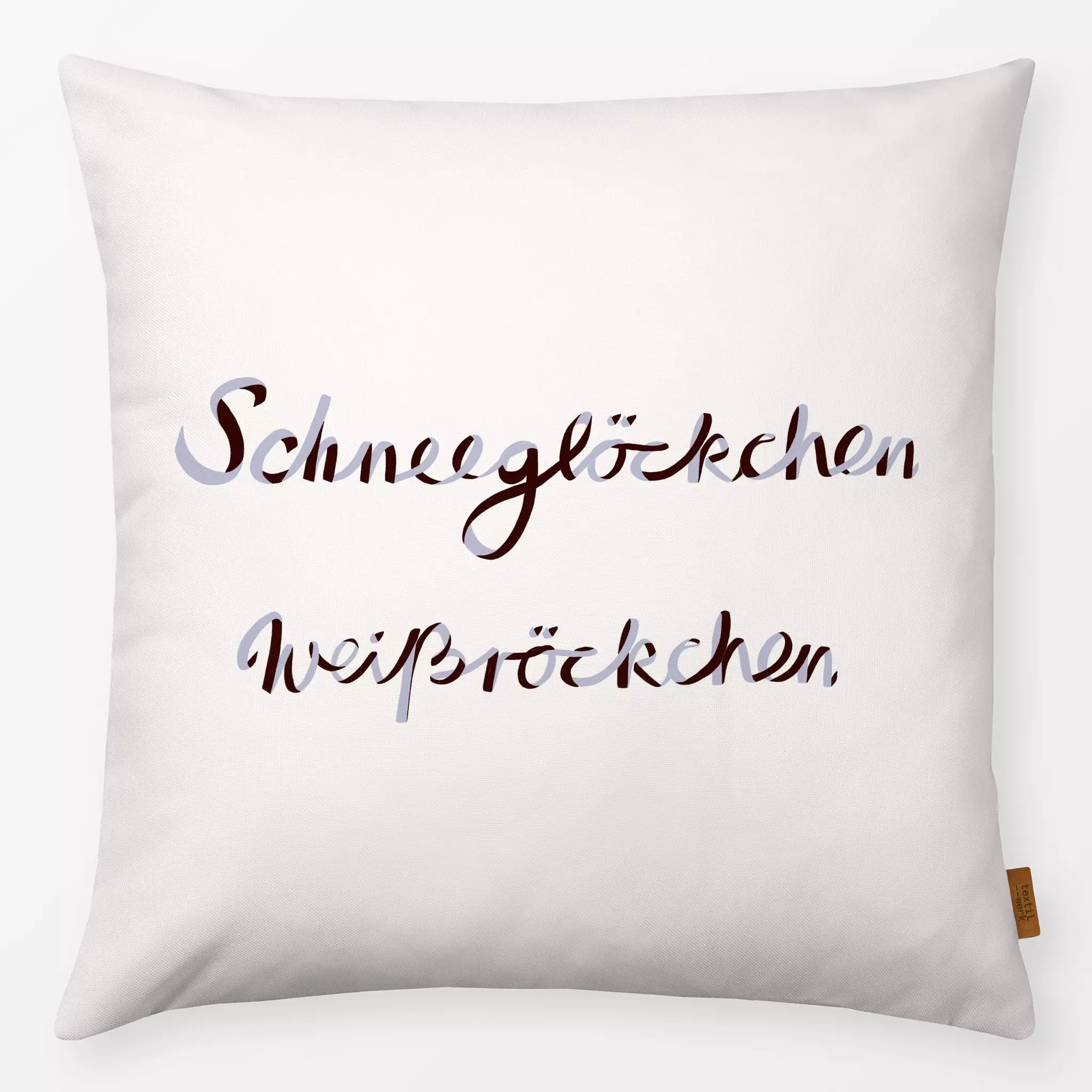 Kissen Kissen Schneeglöckchen Ribbontypo