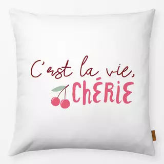 Kissen C´est la vie chérie weiß