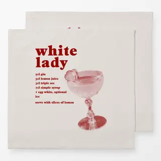 Servietten Cocktail White Lady