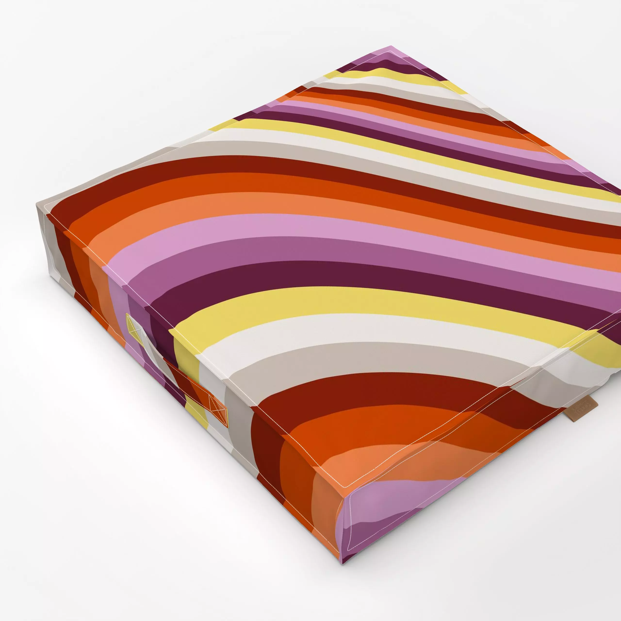 Bodenkissen Farbfreude Waves Bunt - Sommer, Symbole & Muster, Retro & Vintage - von „Primus Pattern"; linie, wellen, bunt, W...