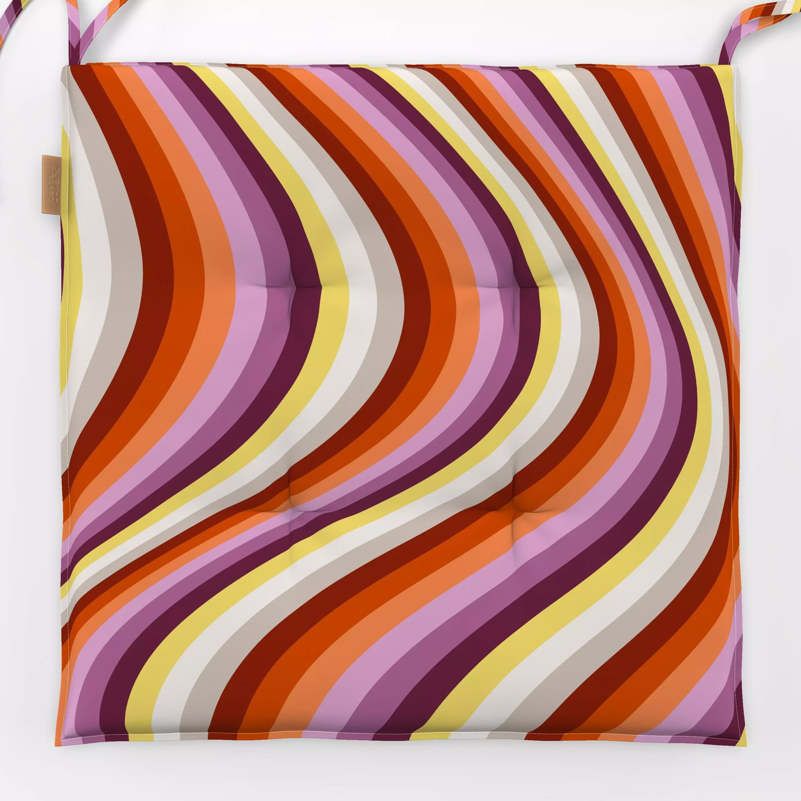 Sitzkissen Farbfreude Waves Bunt - Sommer, Symbole & Muster, Retro & Vintage - von „Primus Pattern"; linie, wellen, bunt, We...