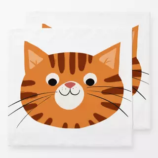 Servietten Freundliche Katze rot