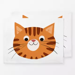 Tischset Freundliche Katze rot