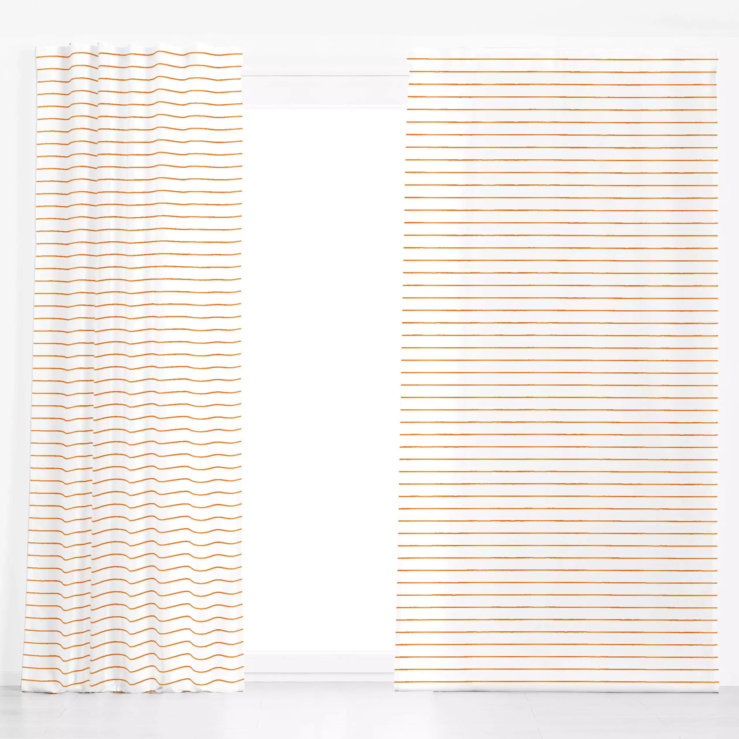 Dekovorhang Summer Fun Streifen orange - Symbole & Muster - von „Lena Yokota"; Muster, Streifen, Orange, Sommer, summer, pat...