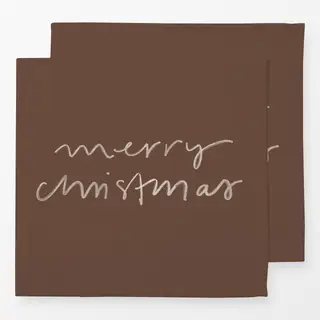 Servietten Merry Christmas braun