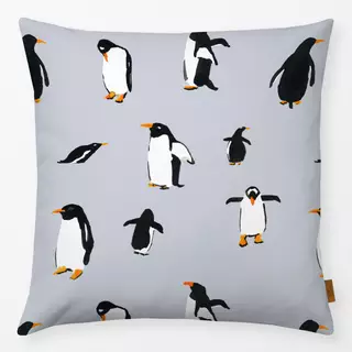 Kissen Pinguintanz grau