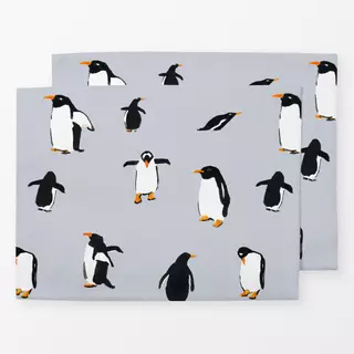 Tischset Pinguintanz grau