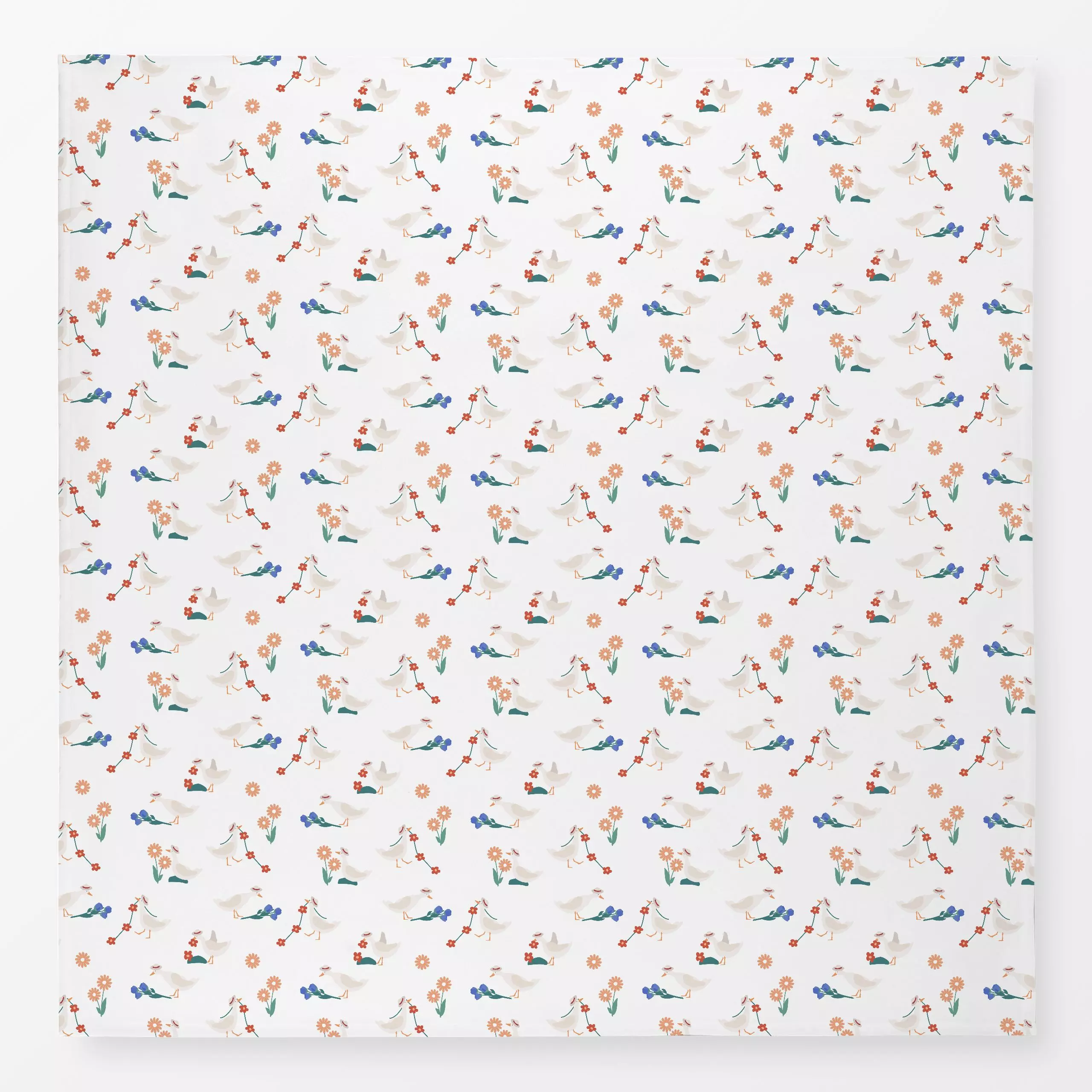 Tischdecke Gans in der Blumenwiese, Blumen, fürs Kinderzimmer, Frühling, von Jana Moßmann