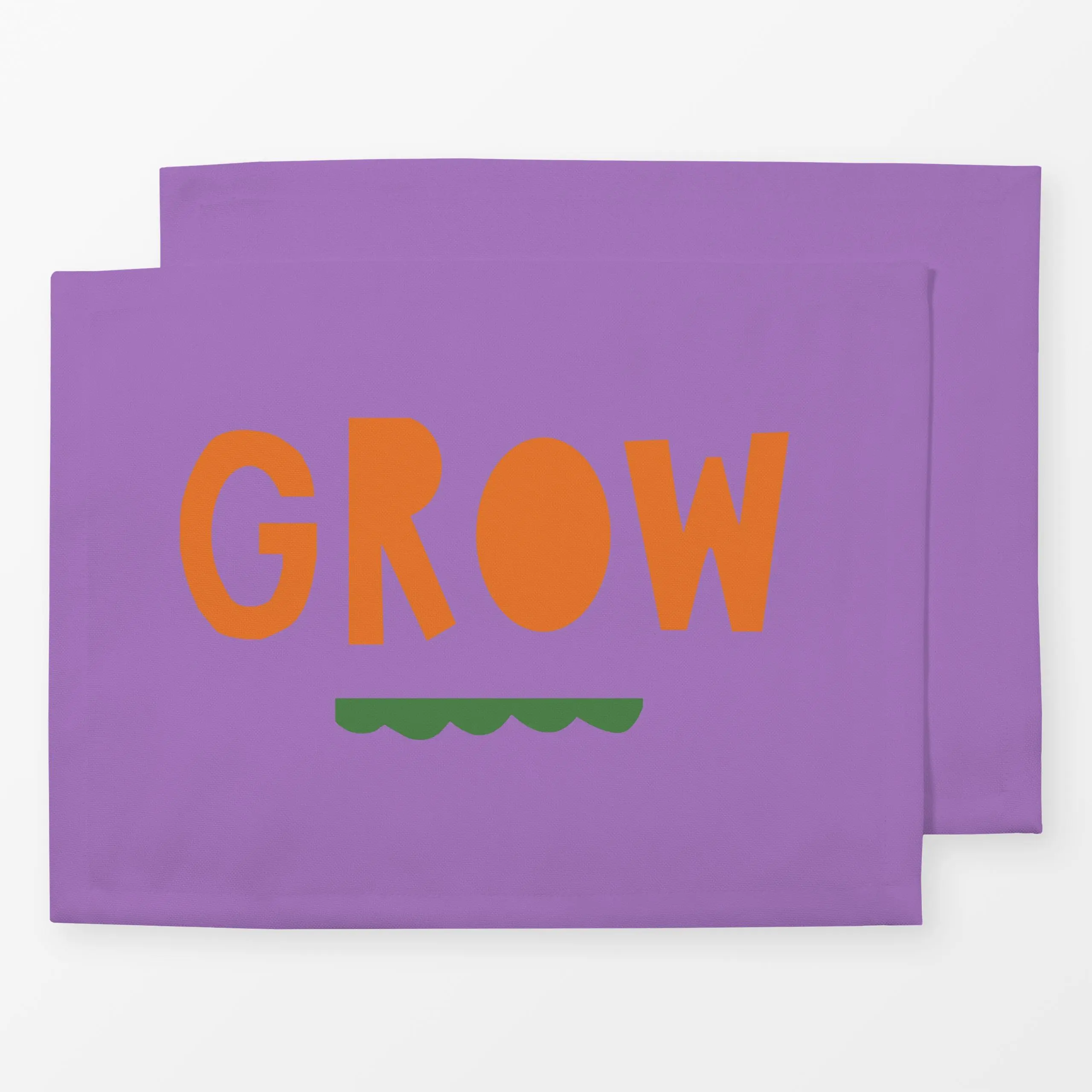 Tischset Grow lila orange - Frühling, Sprüche & Schriftzüge, Ostern - von „Iris Knabenschuh Textildesign"; Garten, text, Ost...