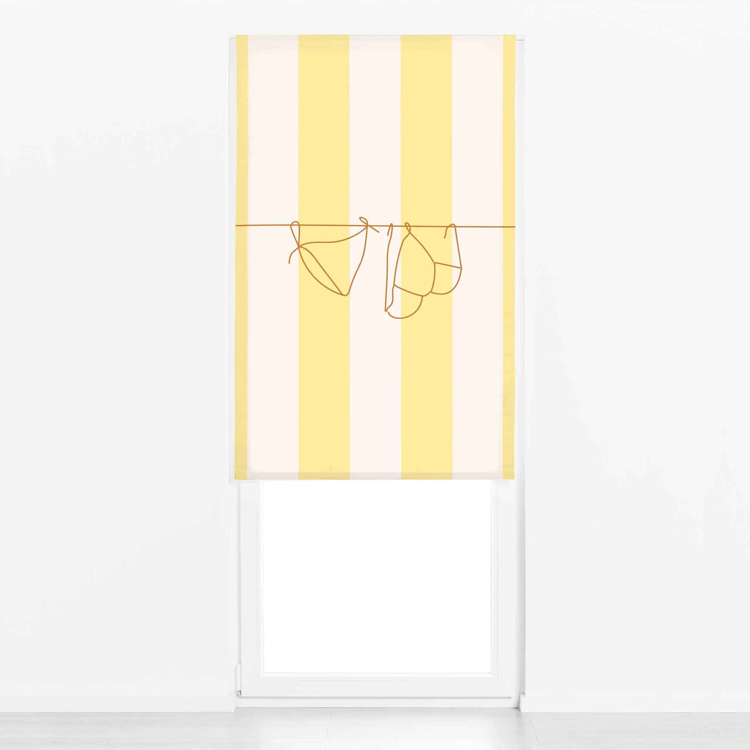 Raffrollo Bikini Summer Yellow - Sommer - von „Jana Moßmann"; Streifen, Sommer, Urlaub, Leichtigkeit, Badeurlaub, bikini, ja...