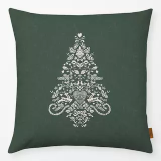 Kissen Folk Christmas Tree - Grun