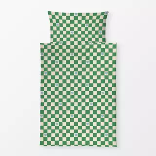 Bettwäsche Schachbrettmuster mit Herz