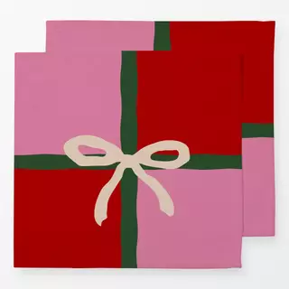 Servietten Weihnachtsgeschenk Rot Pink