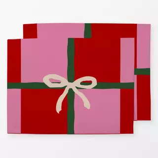 Tischset Weihnachtsgeschenk Rot Pink