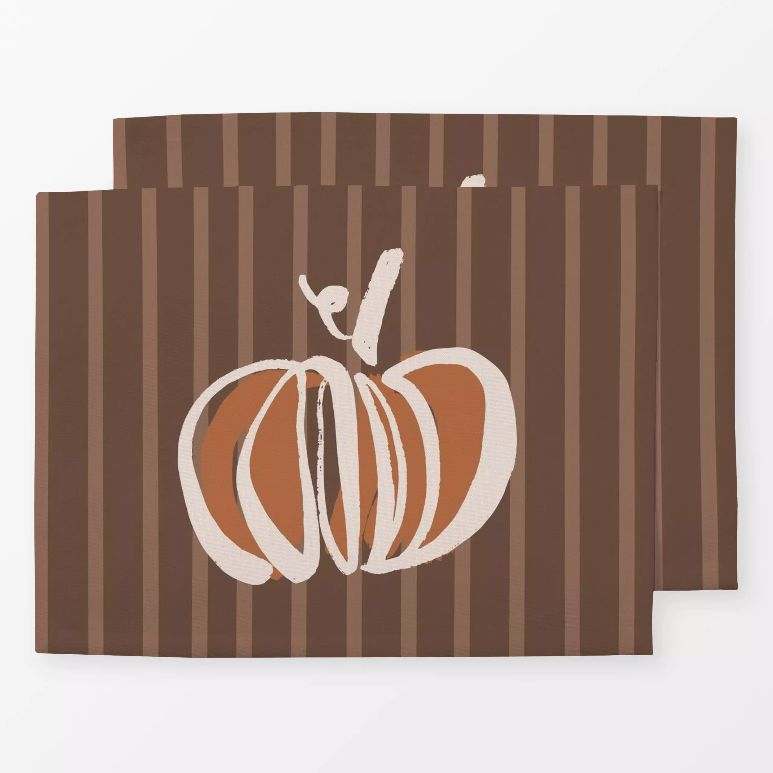 Tischset Kürbis Streifen Braun - Gemüse - von „Kruth Design"; Streifen, Herbst, Herbstdeko, gestreift, kruthdesign, Hallowee...