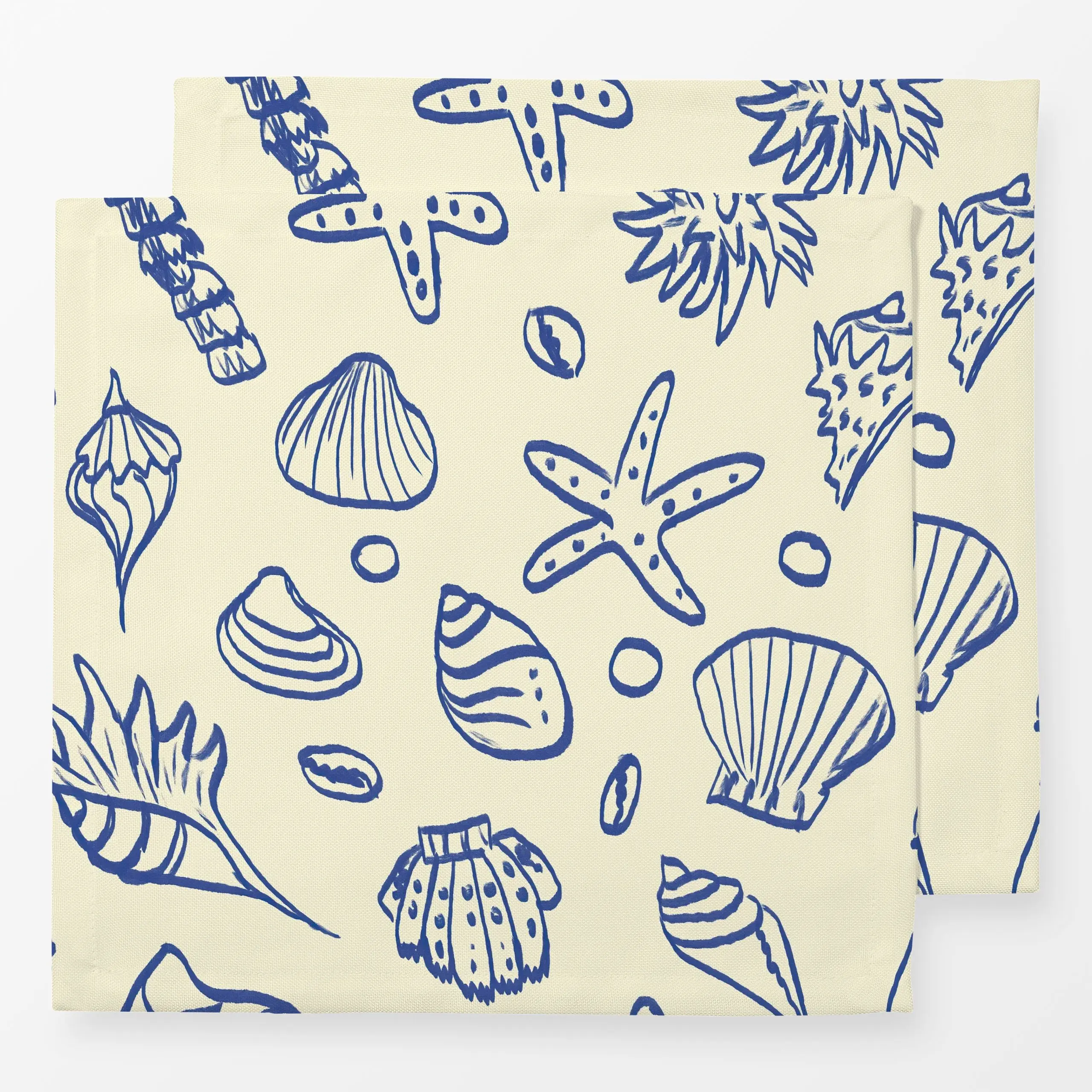 Servietten Muscheln - Sommer, Symbole & Muster, Retro & Vintage - von „Studio Dolci"; Meer, Strand, Sommer, Urlaub, Muscheln...