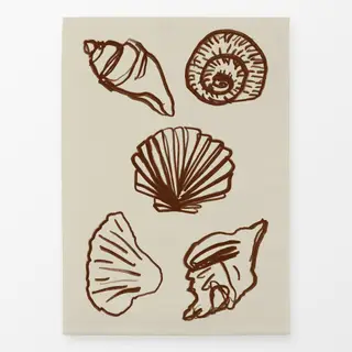 Geschirrtücher Shells Outline Red