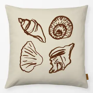 Kissen Shells Outline Red