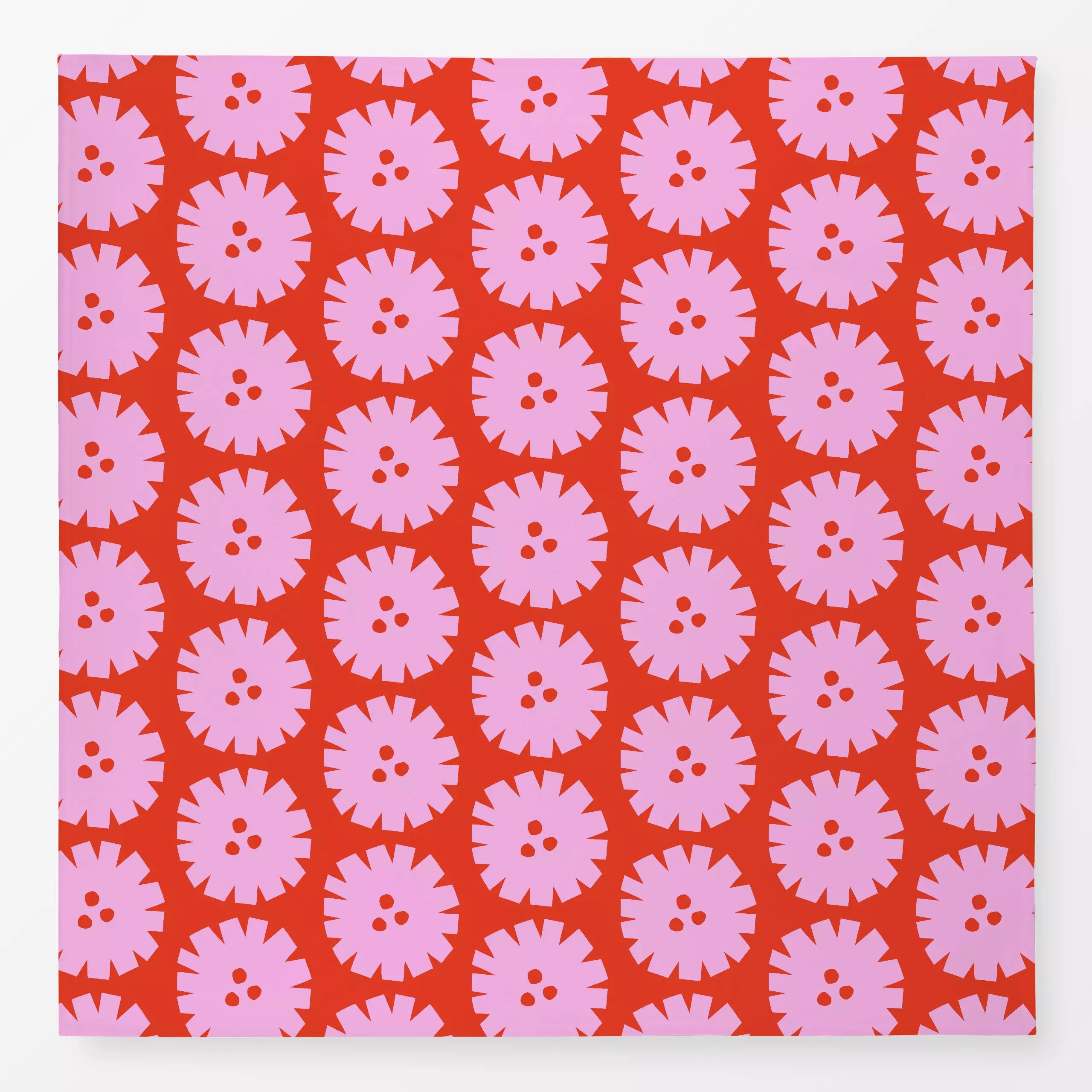 Tischdecke Circle Flowers Red, Blumen, gemustert, von Lisa Jasmin Bauer