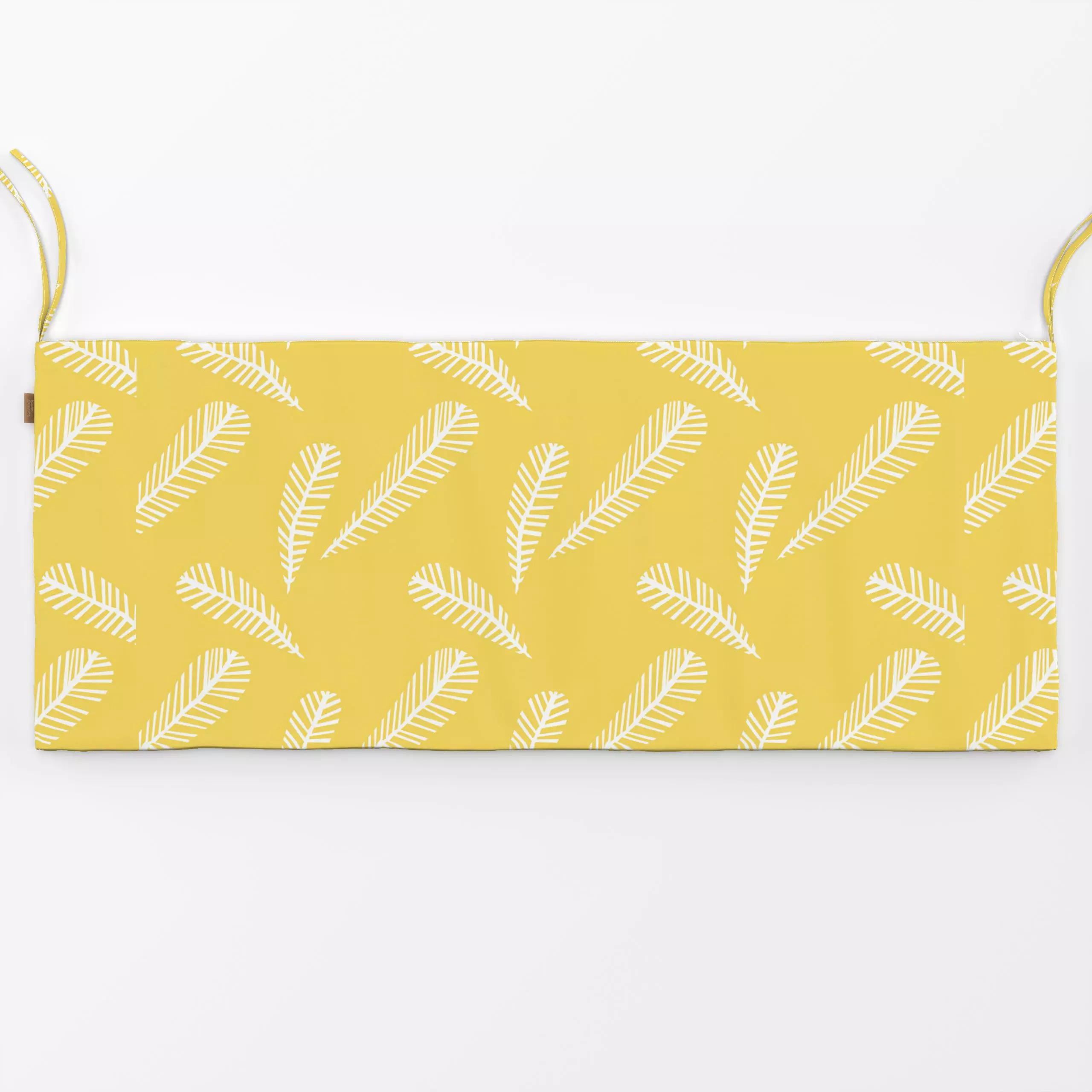 Bankauflage Muster Blattstruktur - Blumen & Florales, Sommer - von „Kerstin Ax"; Muster, Blätter, Sonne, Sommer, gelb, Weiss...