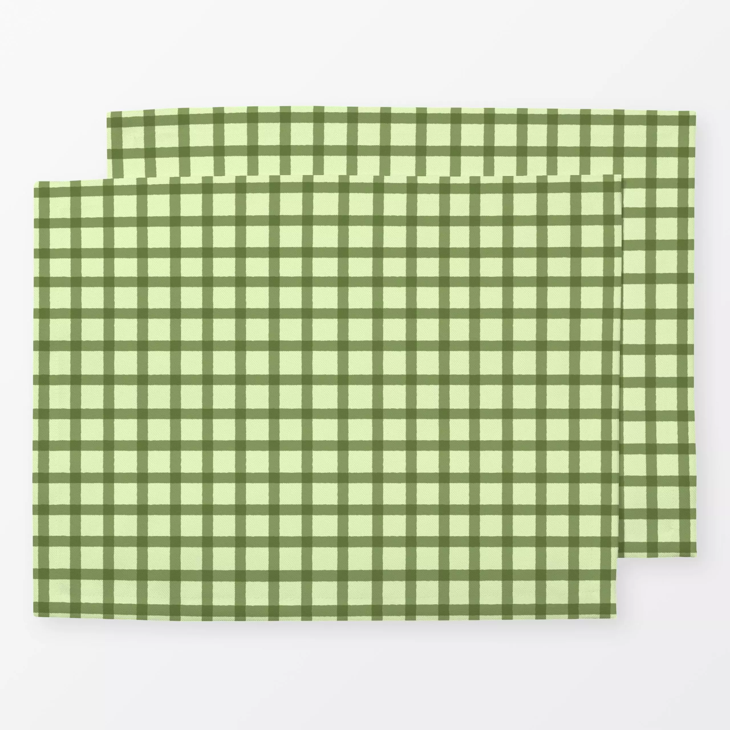 Tischset Karo grün - Frühling, Herbst, Symbole & Muster - von „Janna Schipper"; Cozy, Karo, Herbst, frisch, kariert, cute, c...