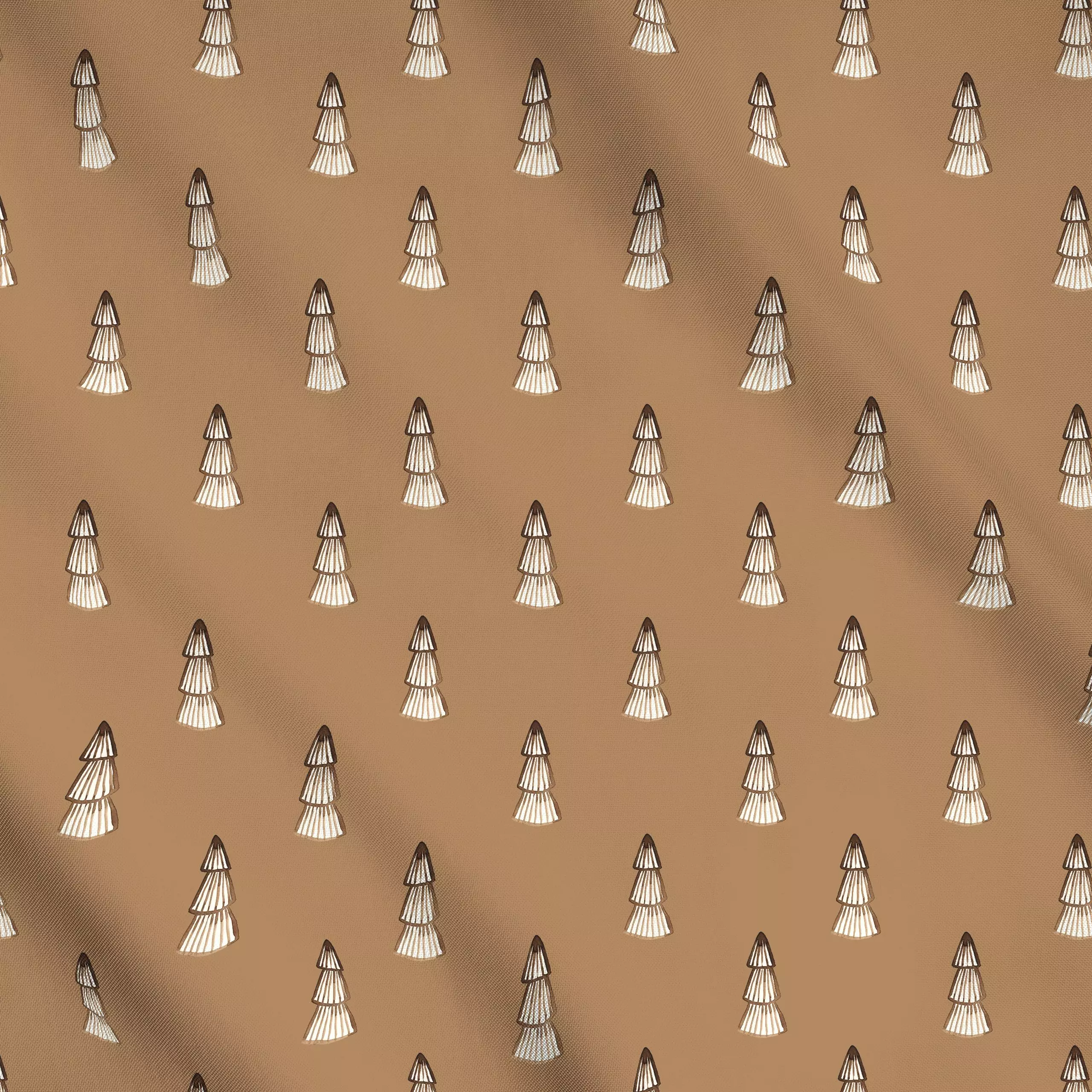Meterware Trees pattern brown - Weihnachten, Winter - von „Lena Yokota"; boho, Muster, Tannenbaum, Weihnachten, Winter, patt...