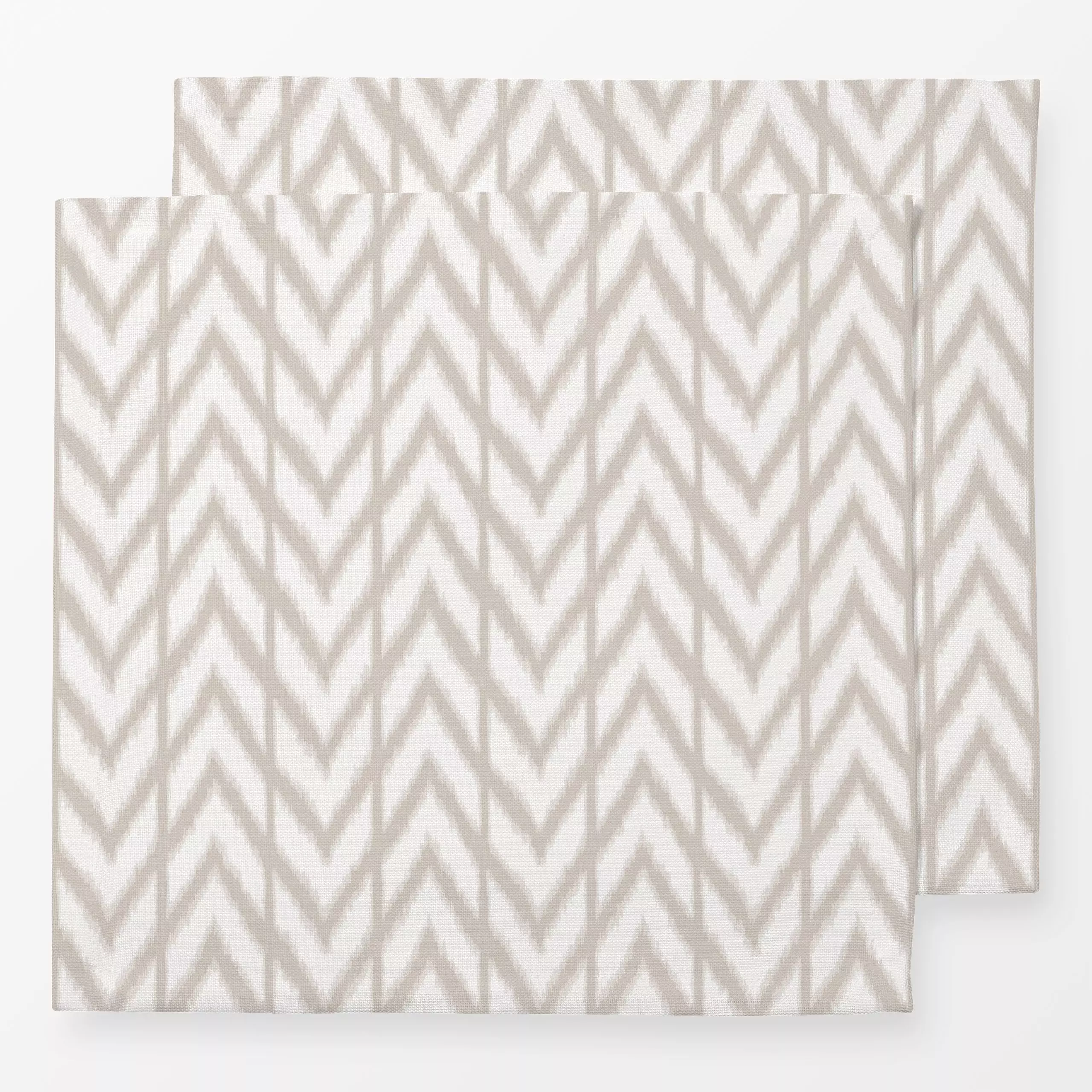 Servietten Zigzag Ikat Beige - Symbole & Muster, Reise - von „Studio Kesse"; marrakesch, marrokko, boho, Streifen, beige, Et...