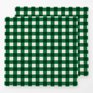 Servietten Plaid Grün Rosa