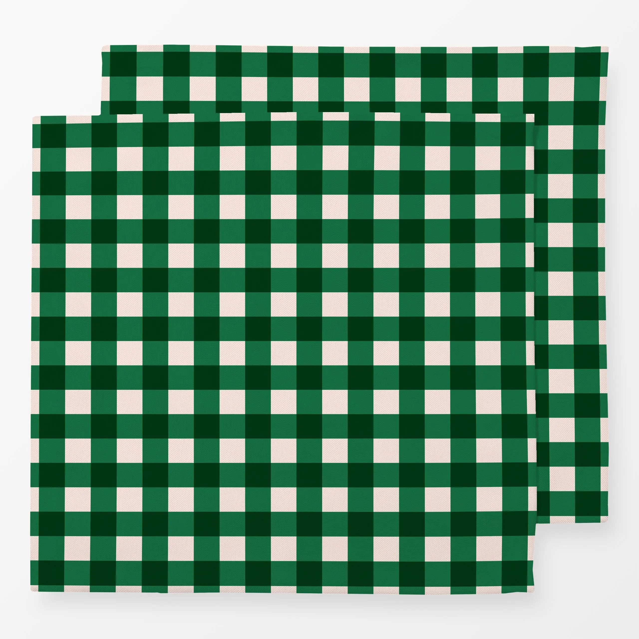 Servietten Plaid Grün Rosa - Sommer, Symbole & Muster - von „Kathrin Woo"; Geometrisch, landhaus, kariert, Gartendeko, Landh...