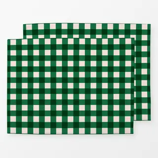 Tischset Plaid Grün Rosa