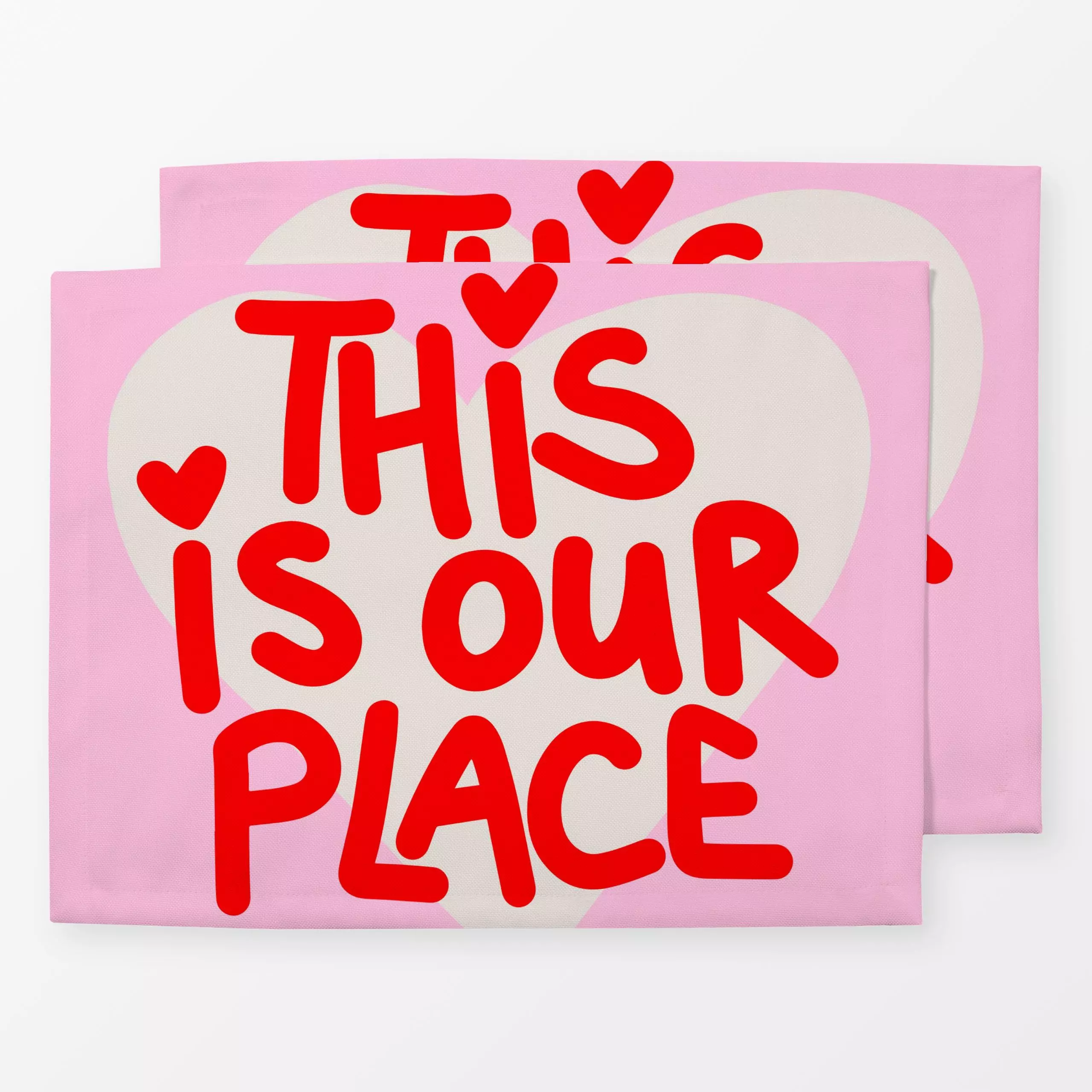 Tischset This is our Place Pink Rot, Sommer, von textilwerk
