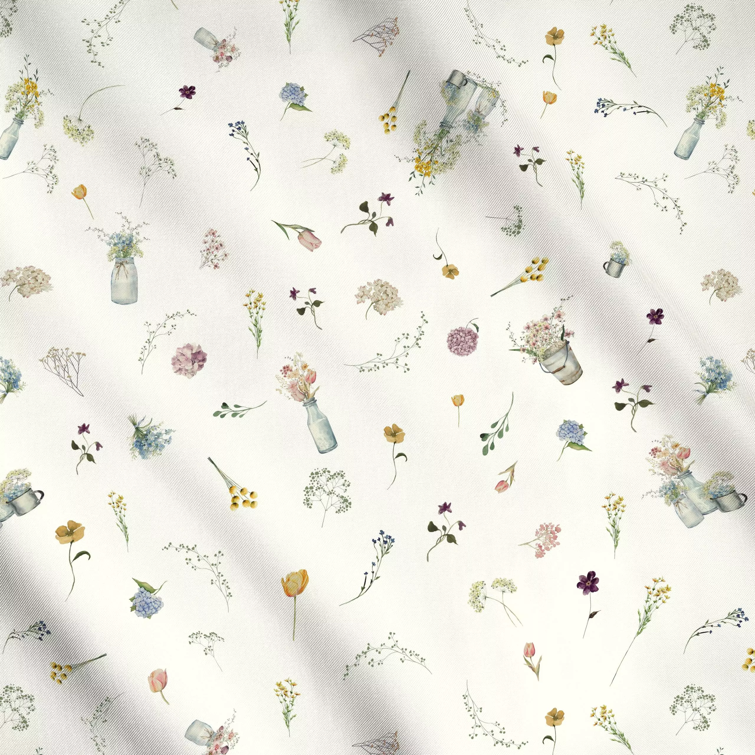 Meterware Cottage Spring Blumenmuster, Blumen, Ostern, von Monika Strigel