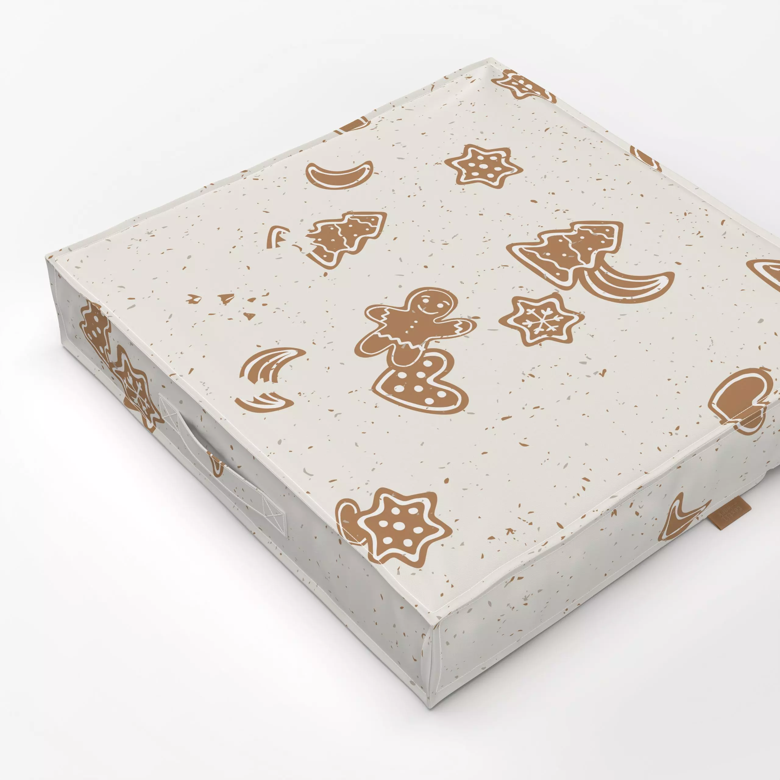 Bodenkissen GINGERBREAD PATTERN - Weihnachten, Winter - von „Kruth Design"; Kinder, skandinavisch, Nussknacker, Weihnachten,...