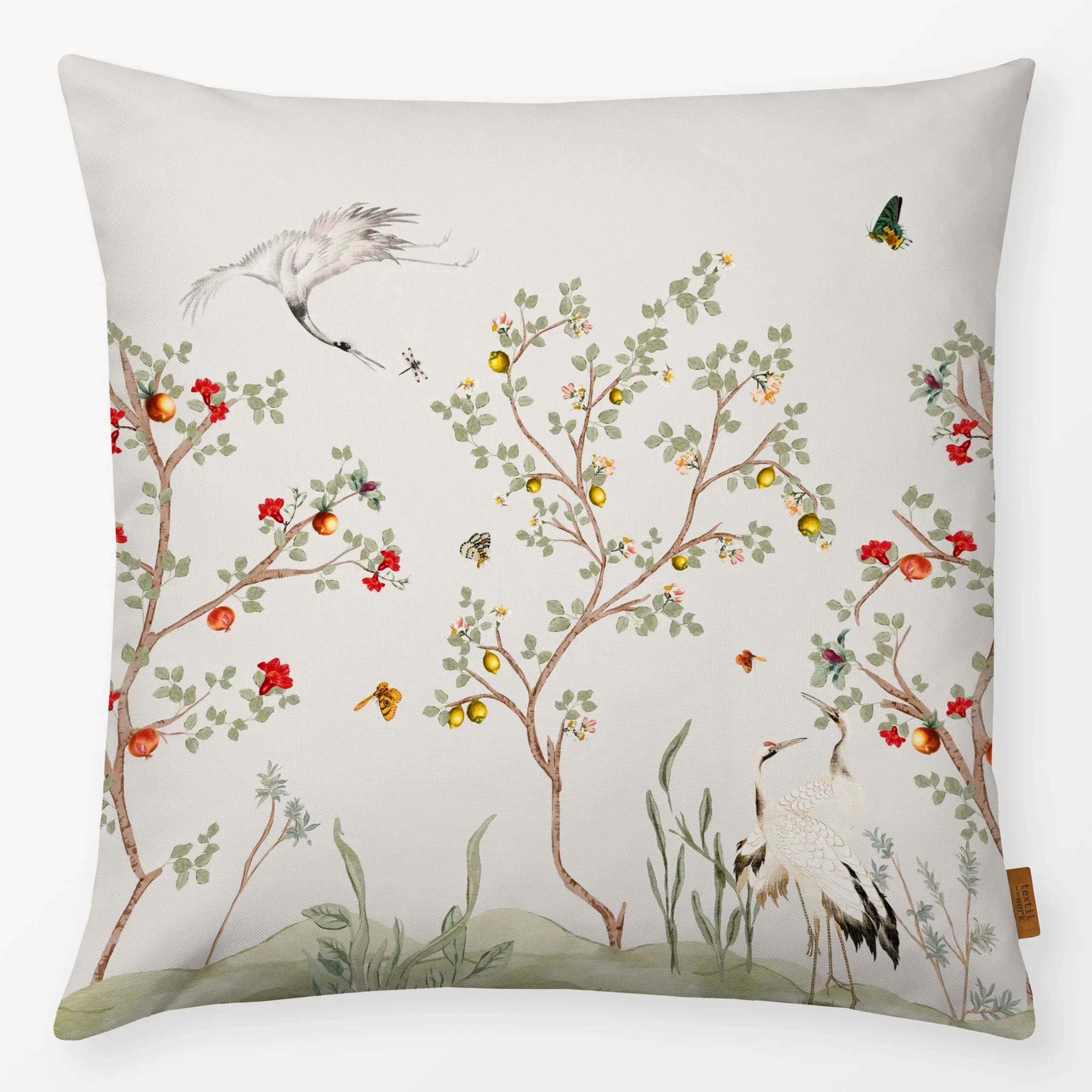 Kissen Exotische Chinoiserie - Blumen & Florales, Tiere, Pflanzen & Botanik - von „Uta Naumann"; Bäume, Schmetterling, vinta...