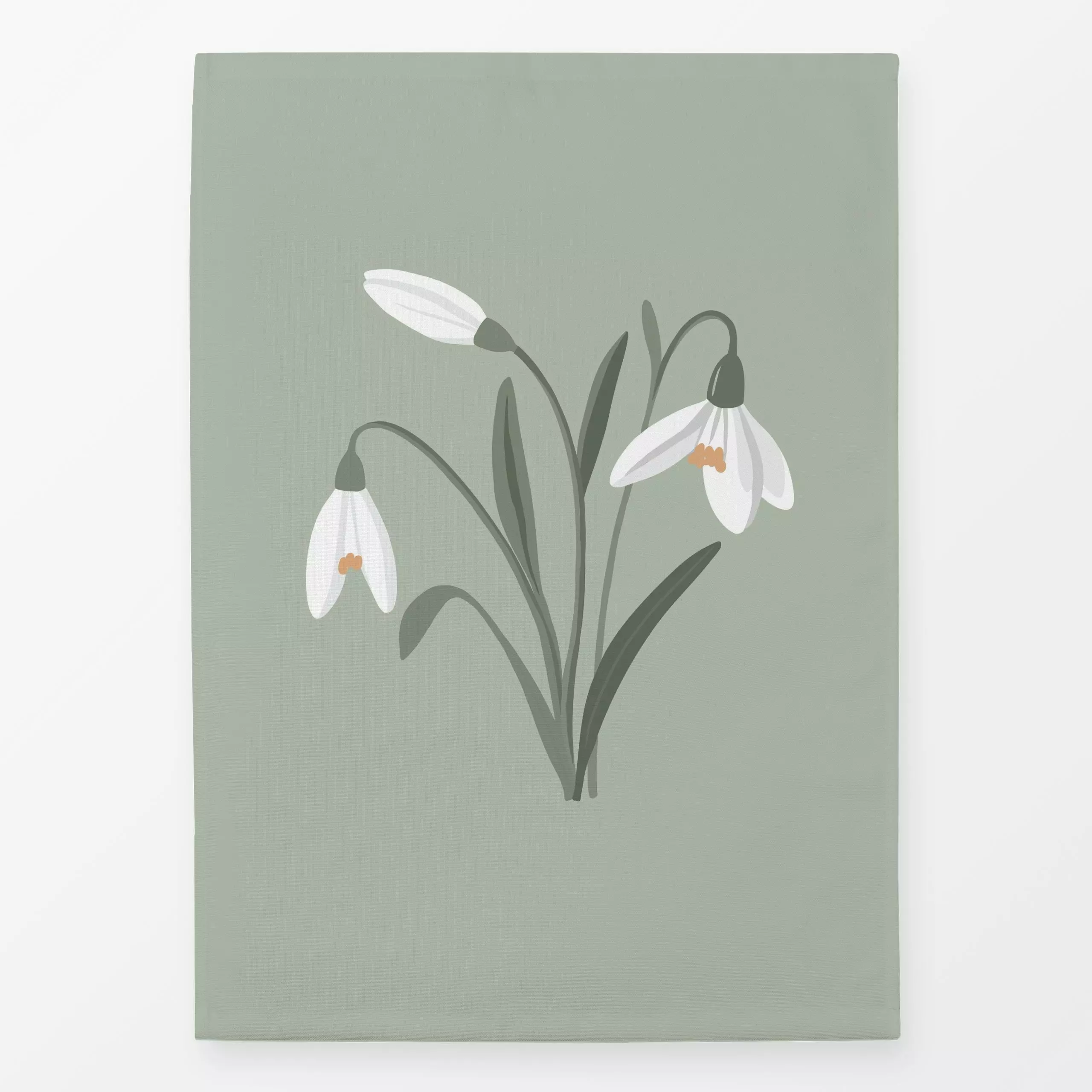 Geschirrtücher Schneeglöckchen groß - Blumen & Florales, Frühling, Ostern - von „Studio Kesse x petitsourirdesign"; Blumen, ...