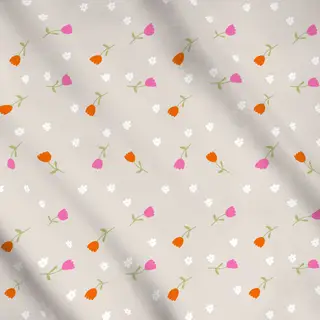 Meterware Tulpenwiese Auf Beige