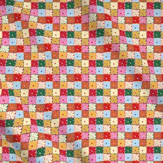 Meterware Retro Blumen Quilt