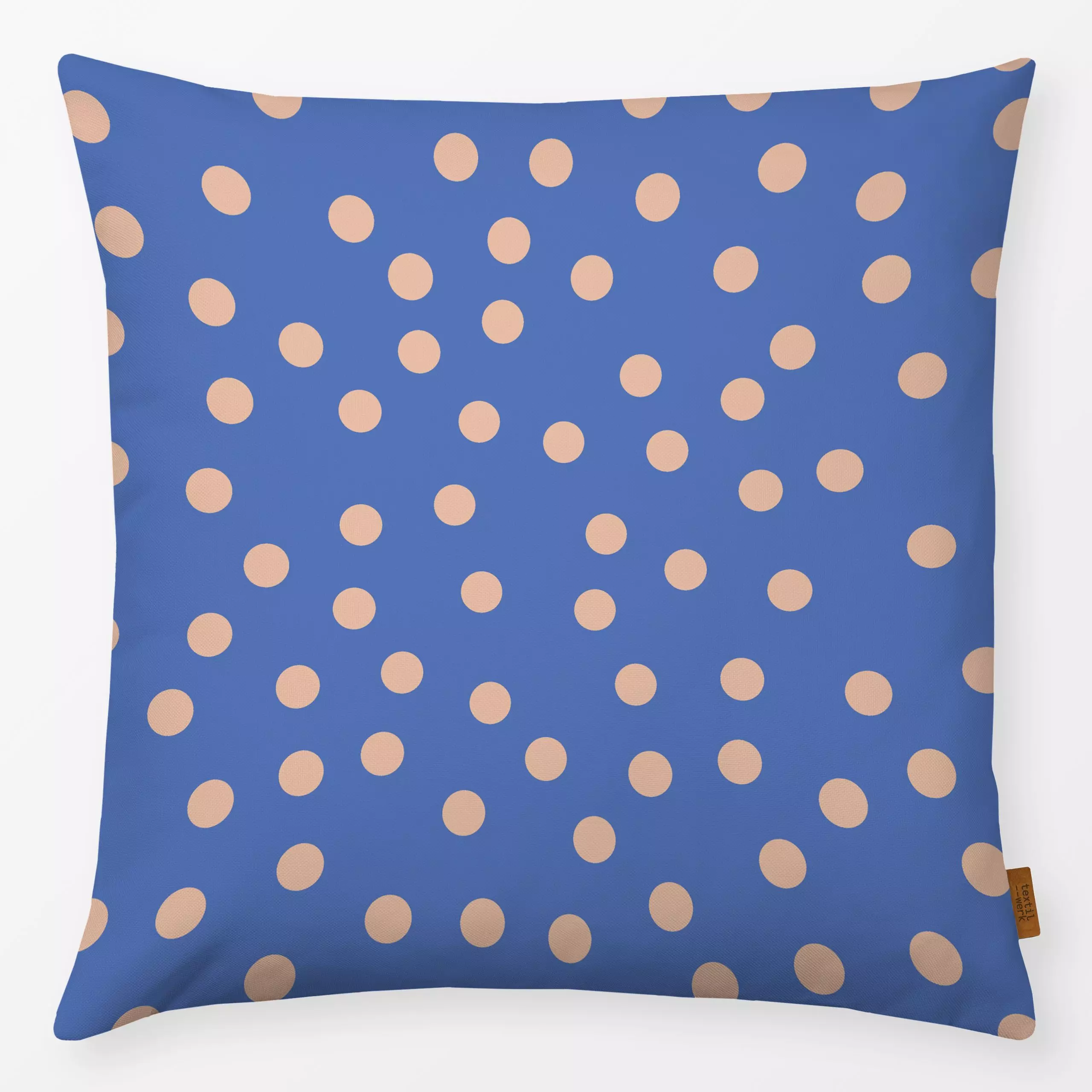 Kissen HAPPY Dots blue - Symbole & Muster - von „Julia Schumacher"; Punkte, Kissen, Dots, gepunktet, Happy, juliaschumacher,...
