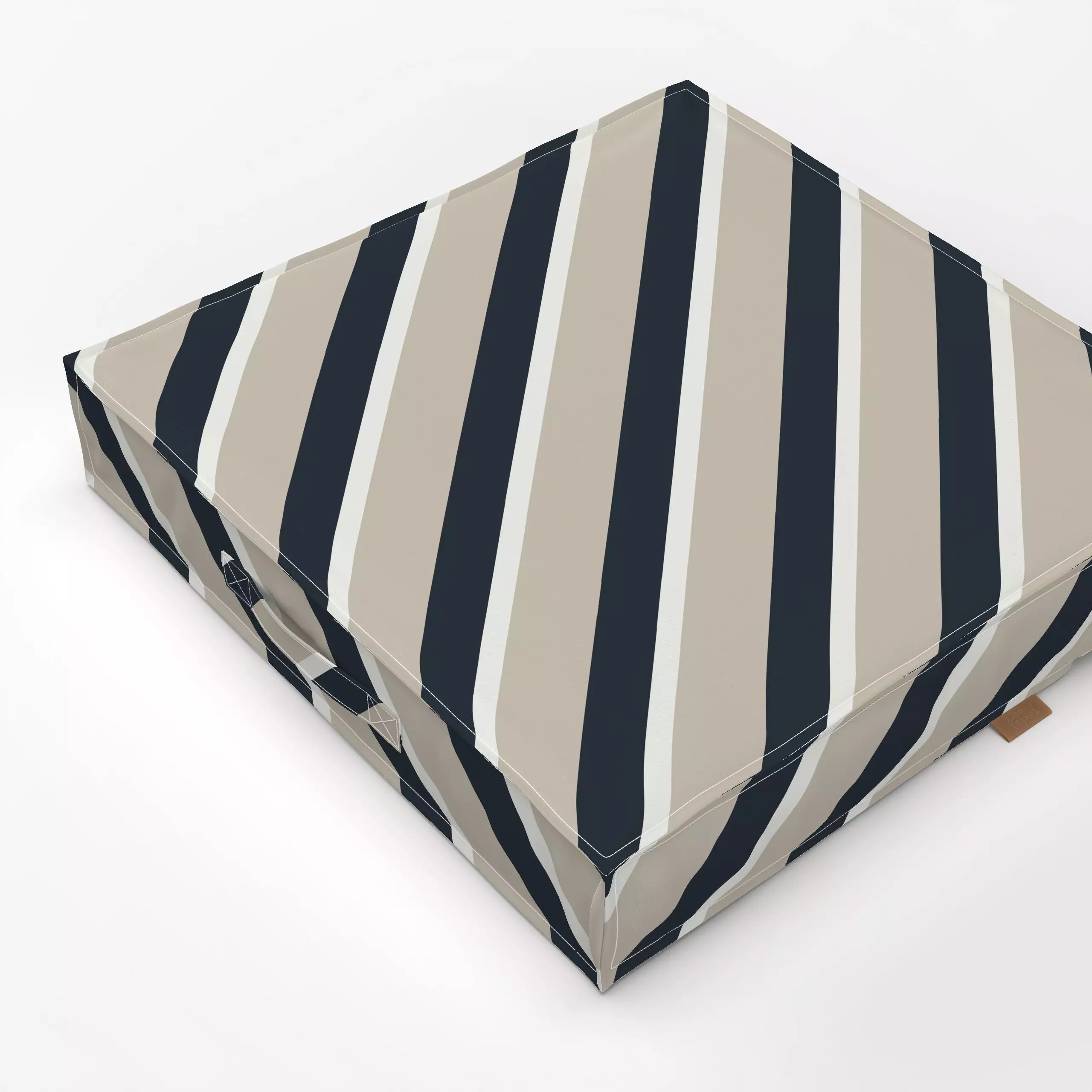 Bodenkissen Diagonale Duo Streifen beige - Symbole & Muster - von „Katrin Graff"; Streifen, anthrazit, Weihnachten, Weihnach...