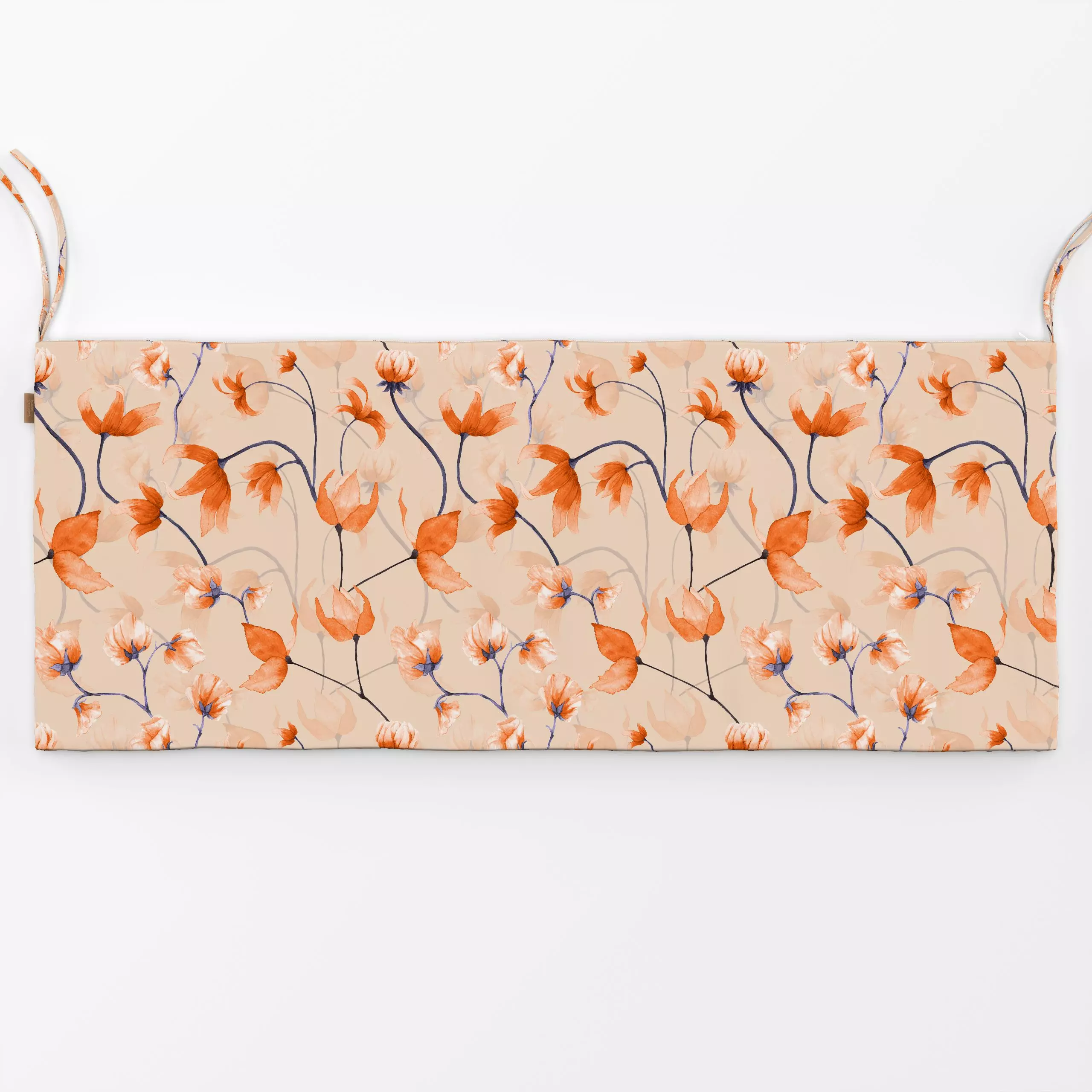 Bankauflage Orange Frühlingsblüten - Blumen & Florales, Frühling - von „Uta Naumann"; boho, Muster, Wasserfarben, Blumen, Bl...