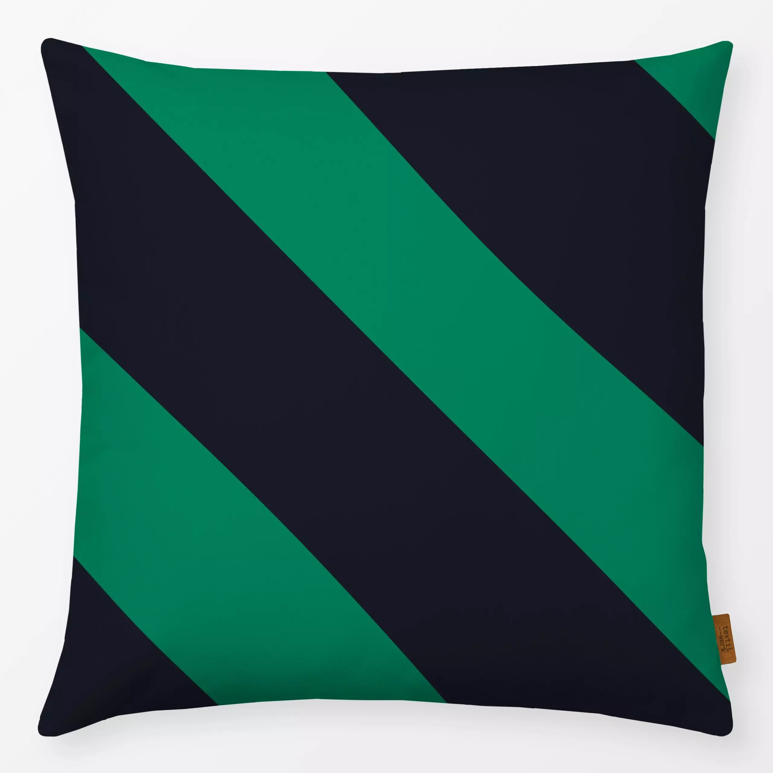 Kissen Stripes Green Blue - Symbole & Muster - von „Studio ROSAGRAU"; Streifen, diagonal, grun, StudioROSAGRAU, Streifenmust...