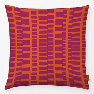 Kissen Wild Stripes bordeaux orange